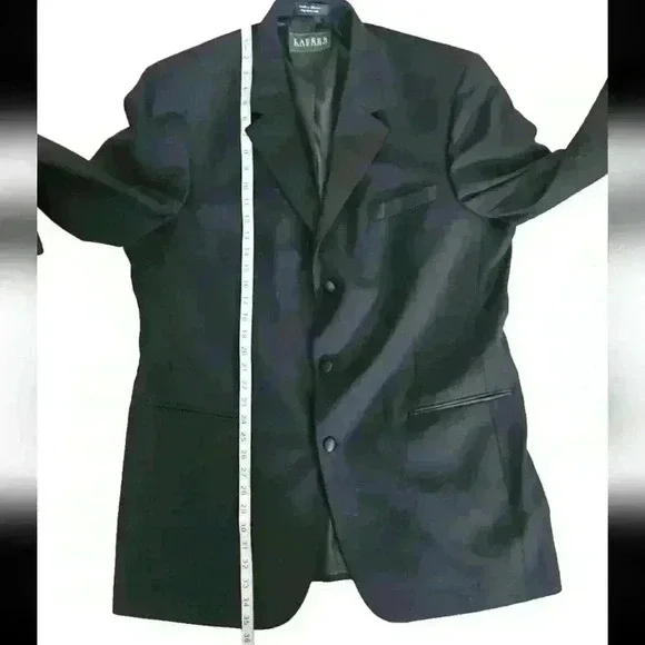 Ralph Lauren Mens Black Green Label Classic Formal Suit Jacket 44L